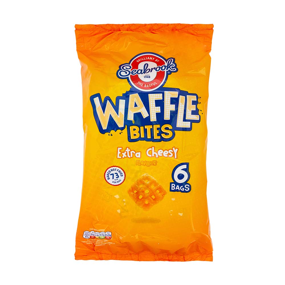 Seabrook Baked Waffle Bites Extra Cheesy Flavour 16g x 6 Pack - Image 2