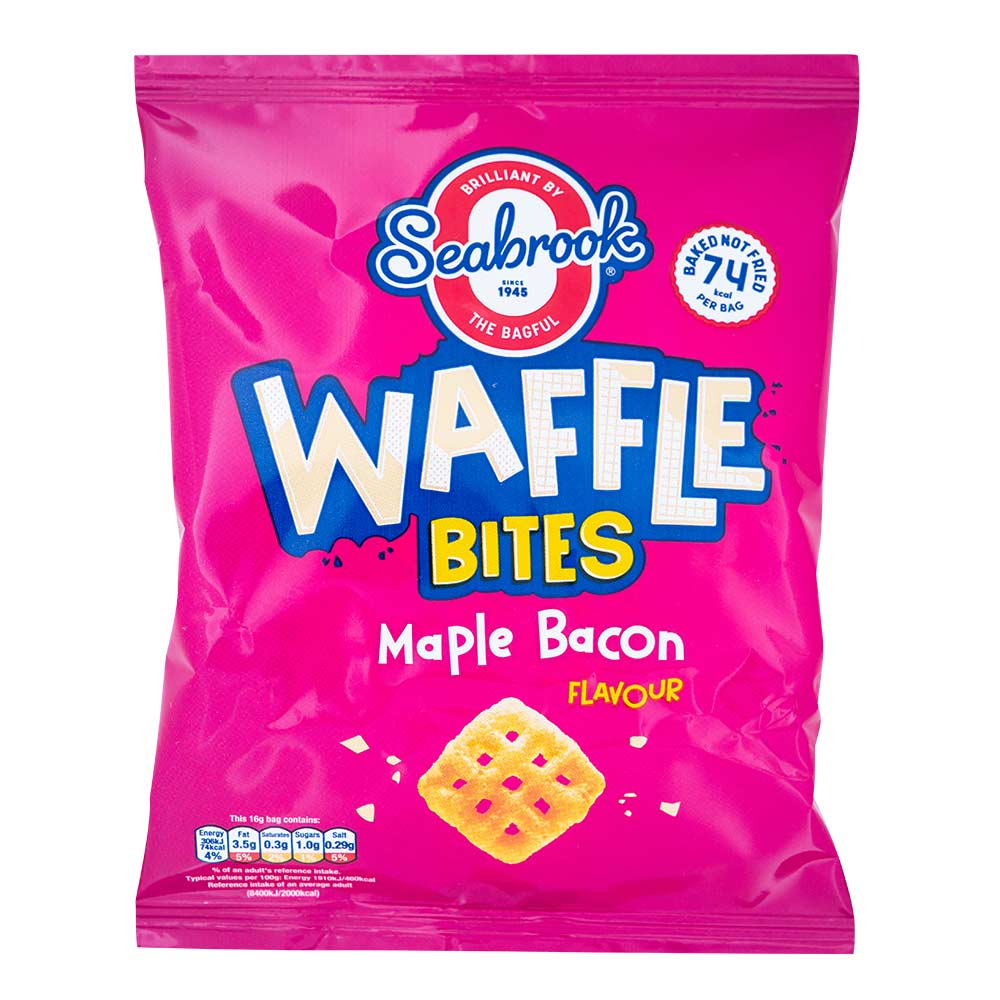 Seabrook Baked Waffle Bites Maple Bacon Flavour 16g x 6 Pack - Image 3
