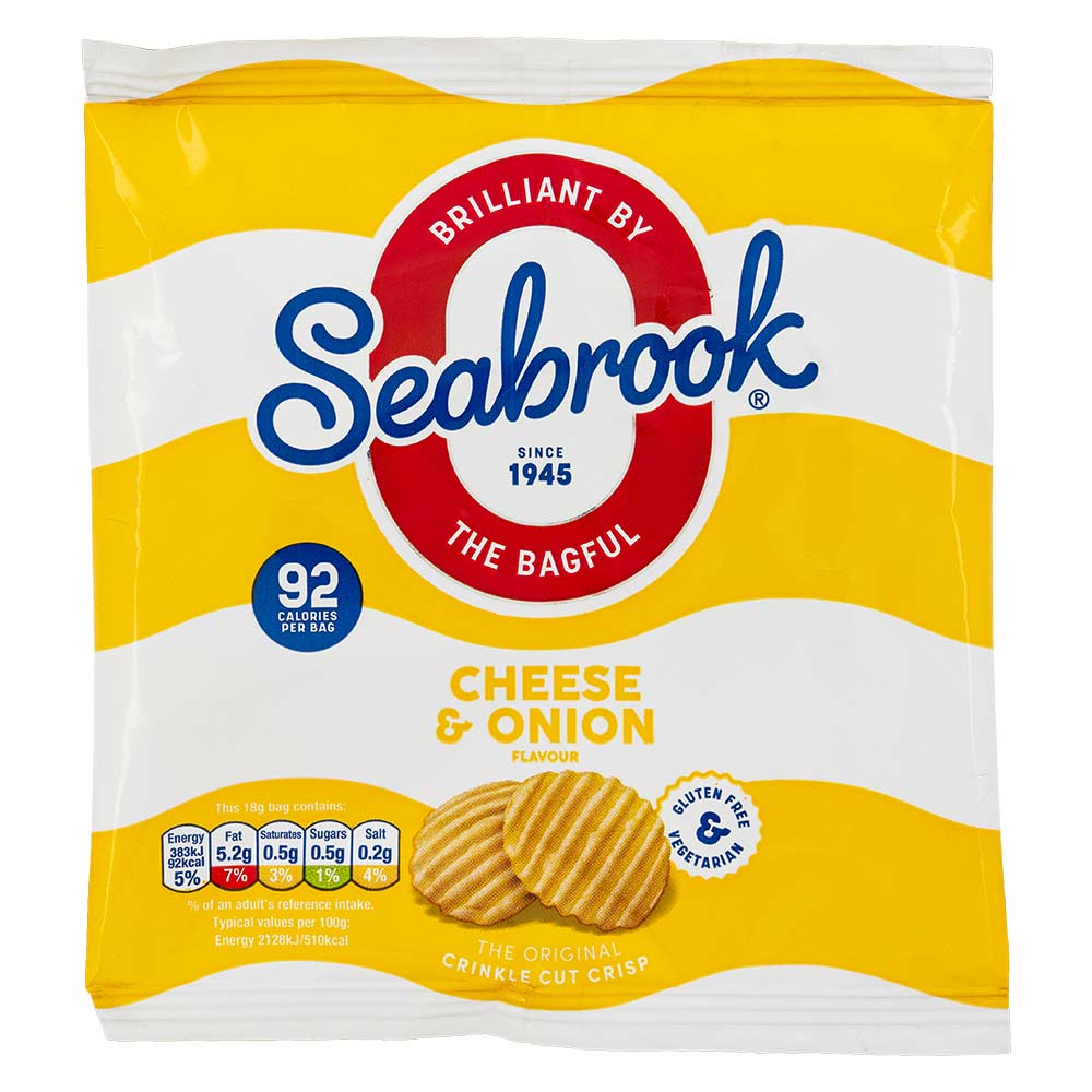 Seabrooks Cheese & Onion Crisps 5 x 18g Pack - Image 2