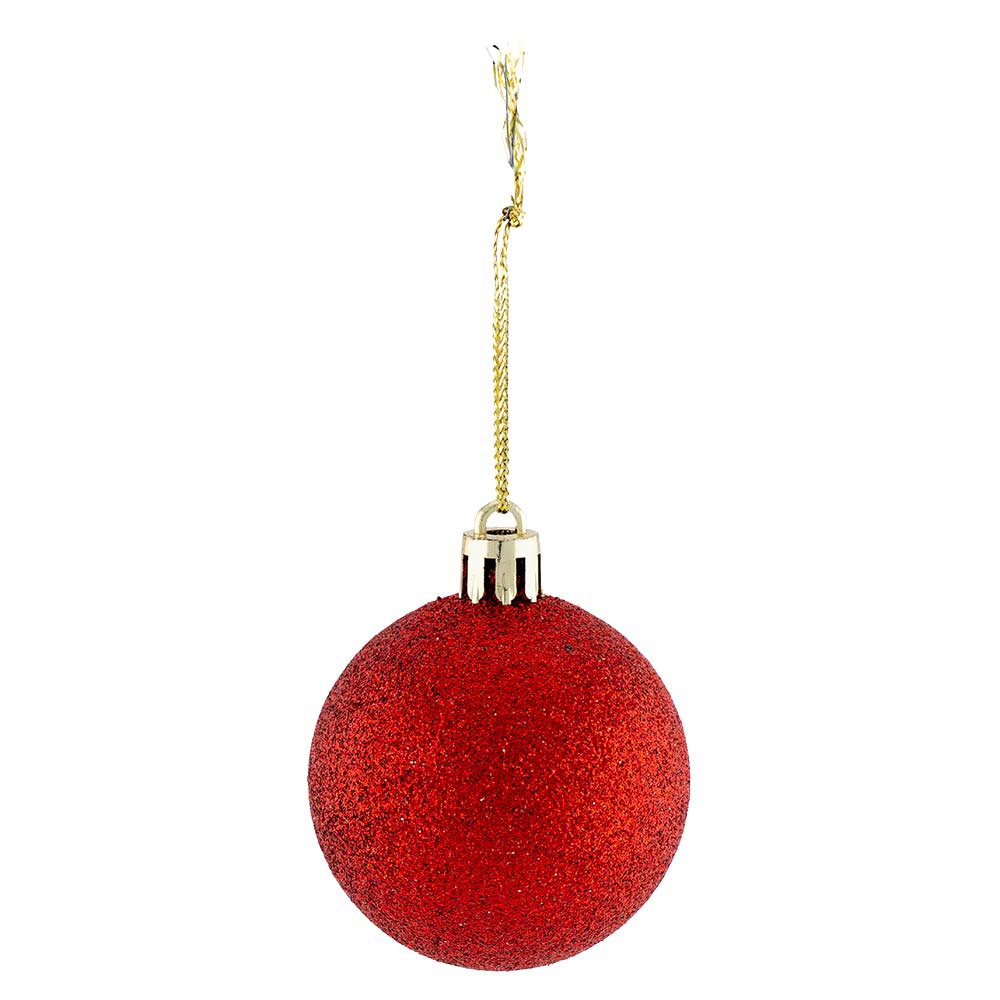 Red Shatterproof Christmas Baubles 50mm x 24 Pack - Image 2