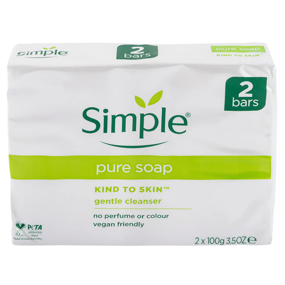 Simple Pure Soap for Sensitive Skin 2 Pack
