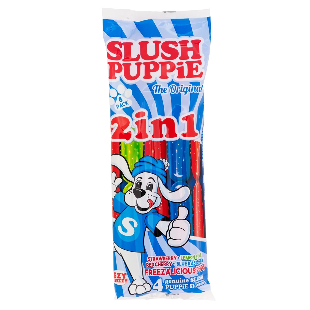 Slush Puppie 2 In 1 Squeeze Ice Pops 8 X 75ml Pack