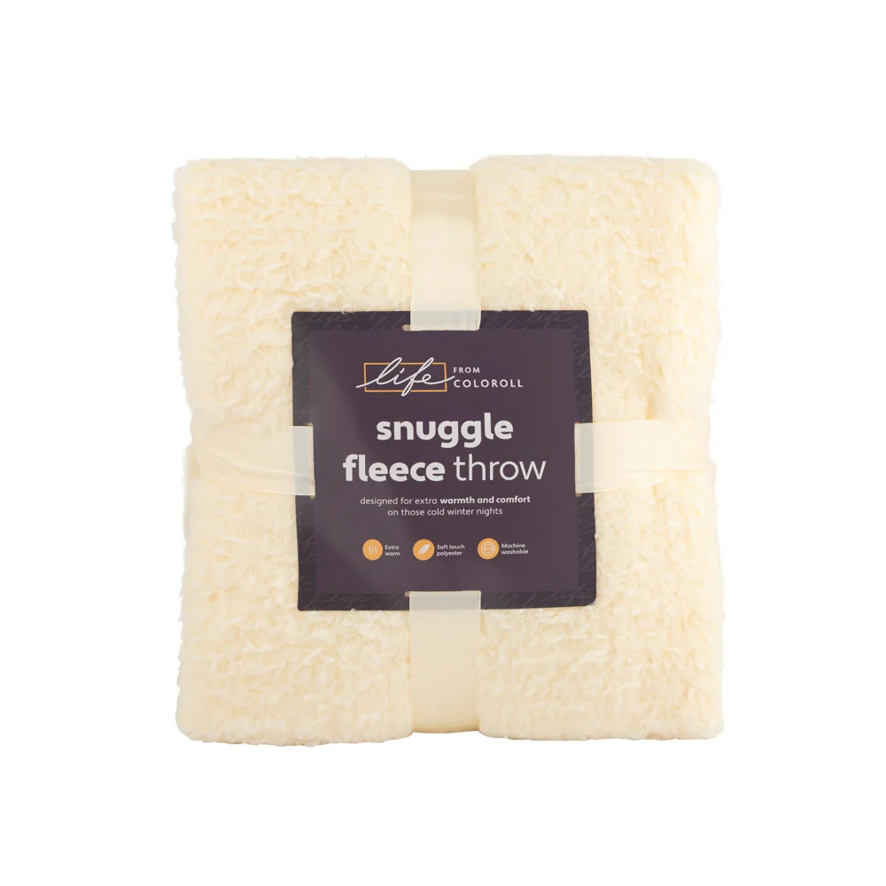Snuggle Fleece Throw Cream 130 x 180cm