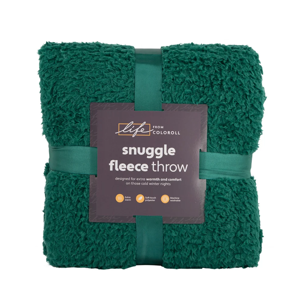 Snuggle Fleece Throw Green 130 x 180cm
