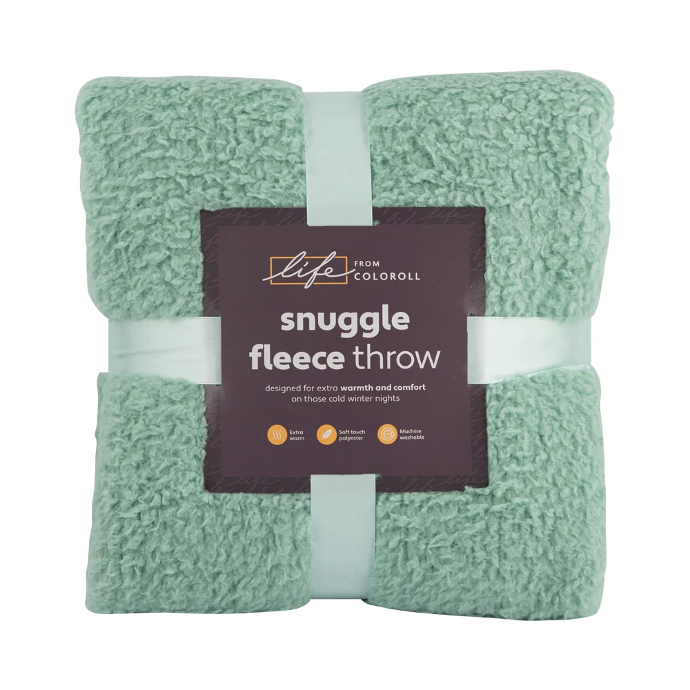 Snuggle Fleece Throw Light Green 130 x 180cm