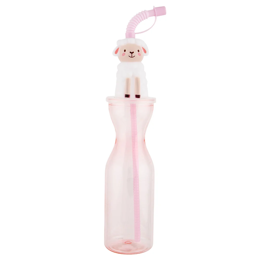 Soft Head Bottle With Straw - Sheep