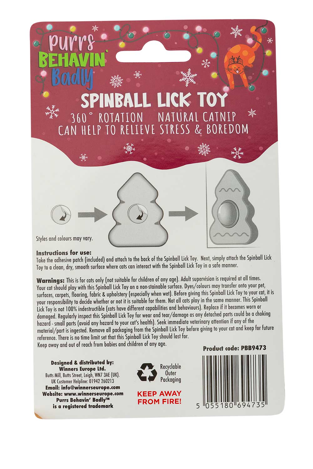 Spinball Cat Lick Toy With Catnip - Image 5