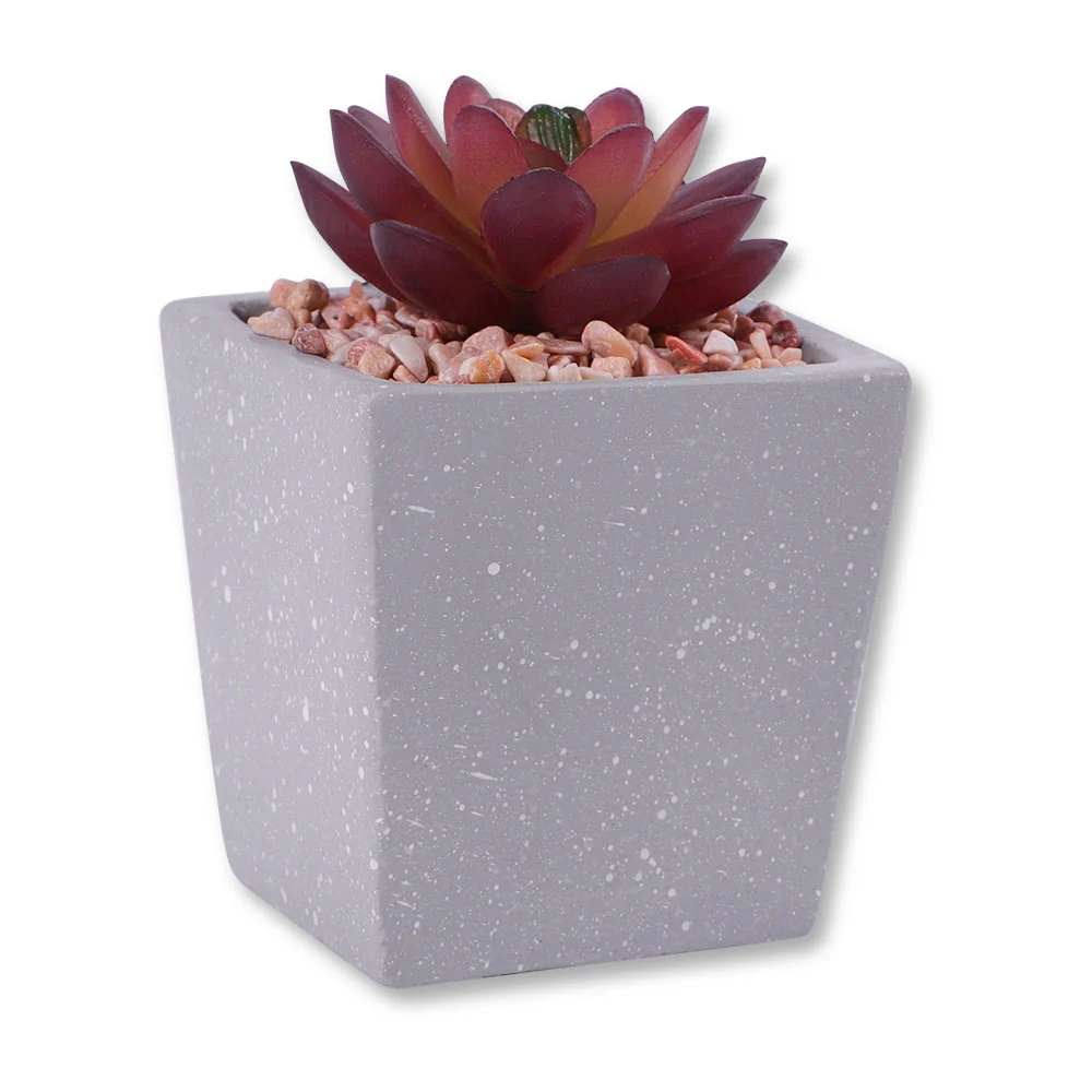 Square Pastel Plant Pot Grey