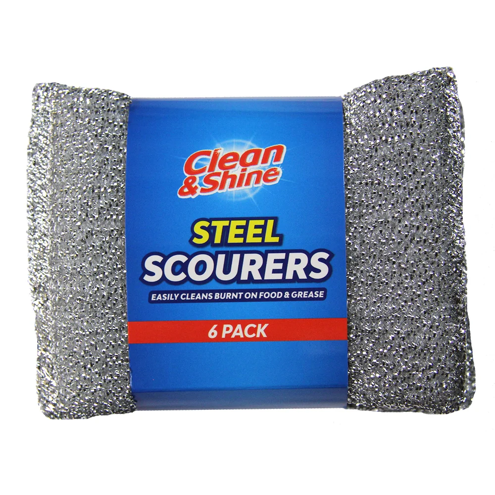 Clean & Shine Steel Scourer 6 Pack