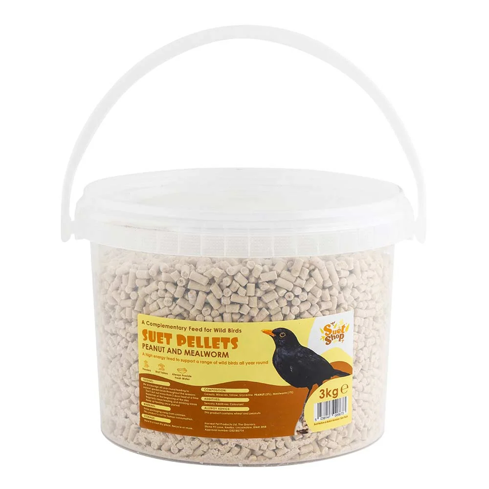 Suet Shop Wild Bird Suet Pellets Peanut And Mealworm 3 Kg