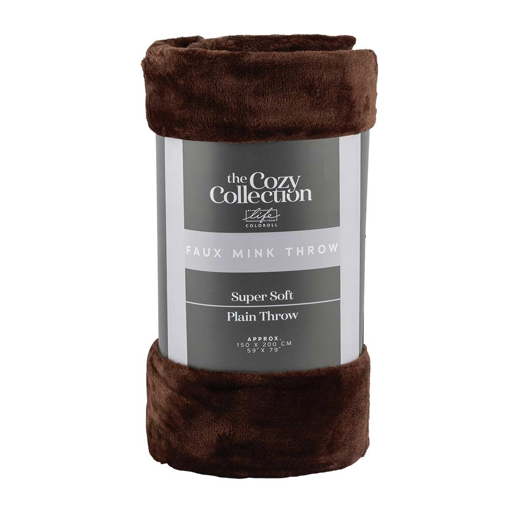Super Soft Faux Mink Throw Chocolate 150 x 200cm