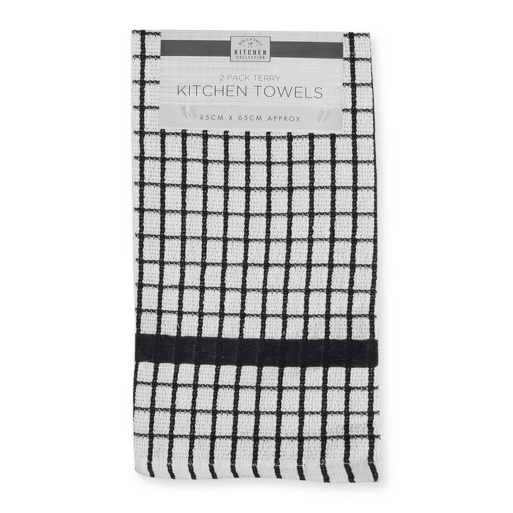 Terry Check Tea Towel 2 Pack