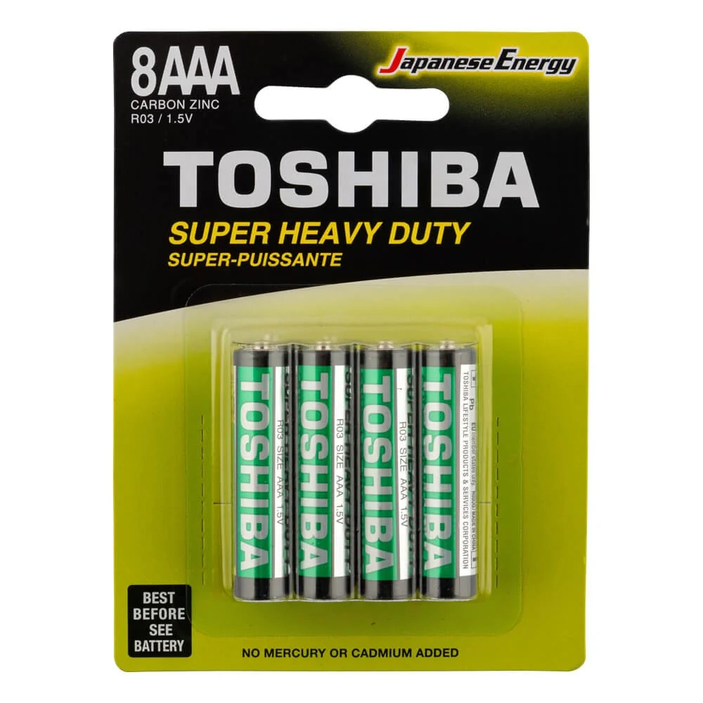Toshiba Super Heavy Duty AAA Batteries 8 Pack