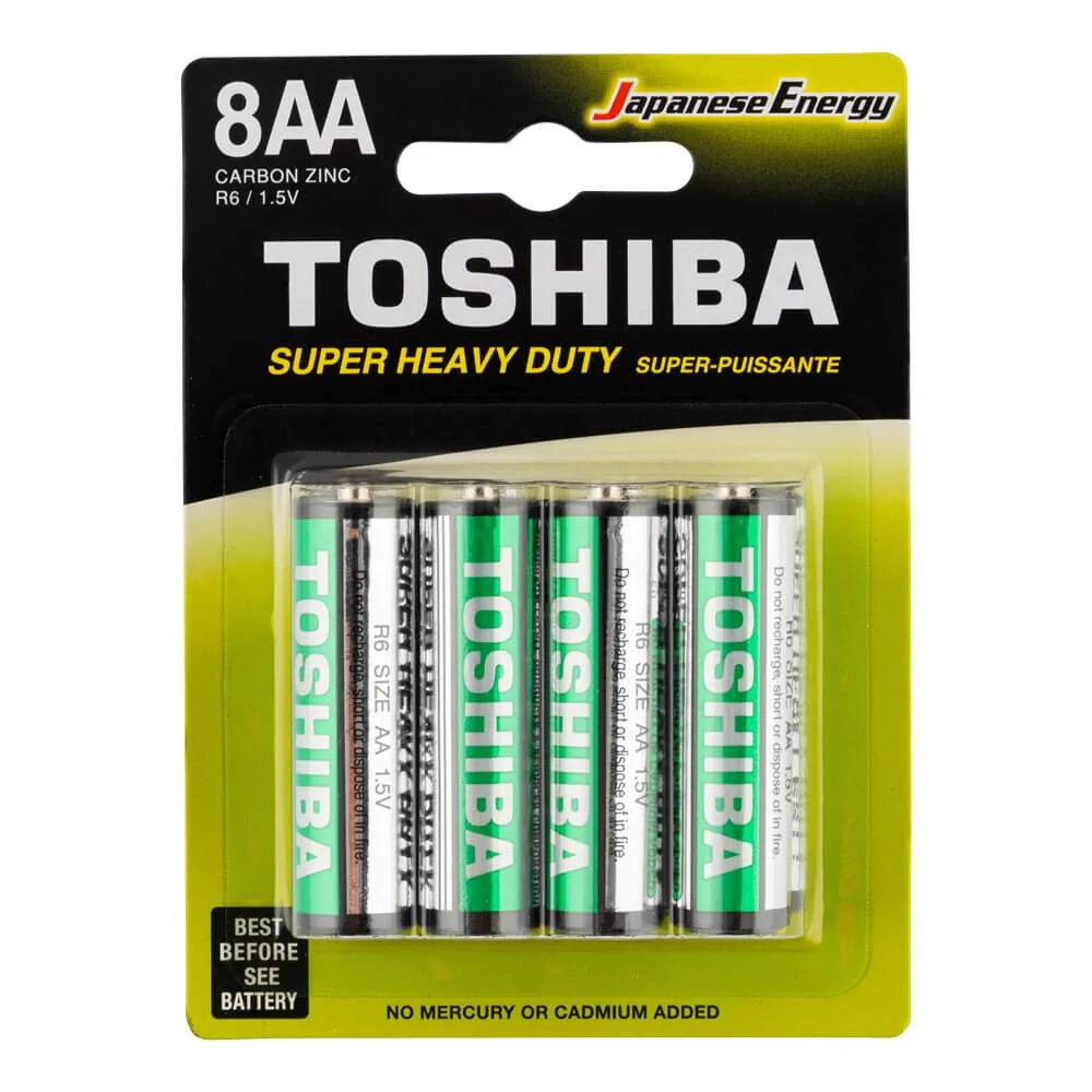 Toshiba Super Heavy Duty AA Batteries 8 Pack