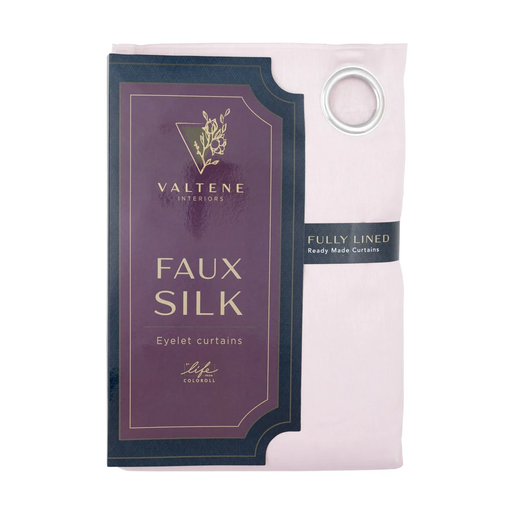Valtene Faux Silk Curtains - 66 X 90Cm - Pink