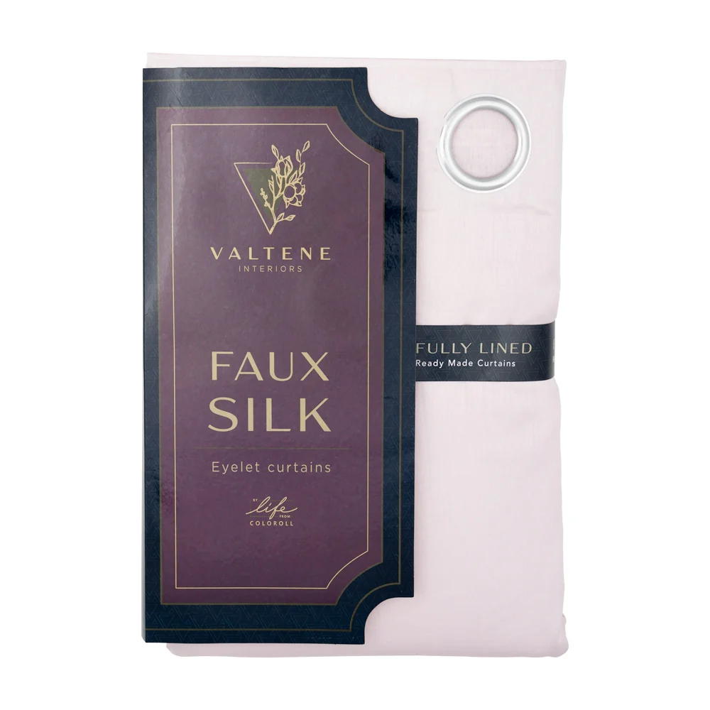 Valtene Faux Silk Curtains - 90 X 90Cm - Pink