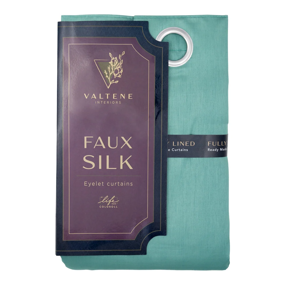 Valtene Faux Silk Curtains - 90 X 90Cm - Green
