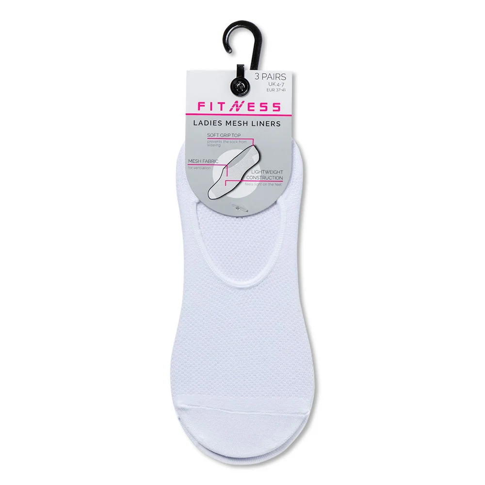 White 3 Pack Ladies Fitness Socks
