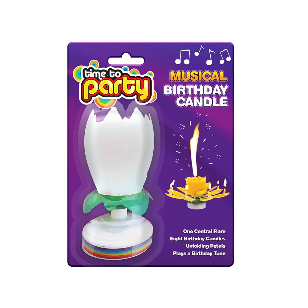 White Lotus Musical Birthday Candle