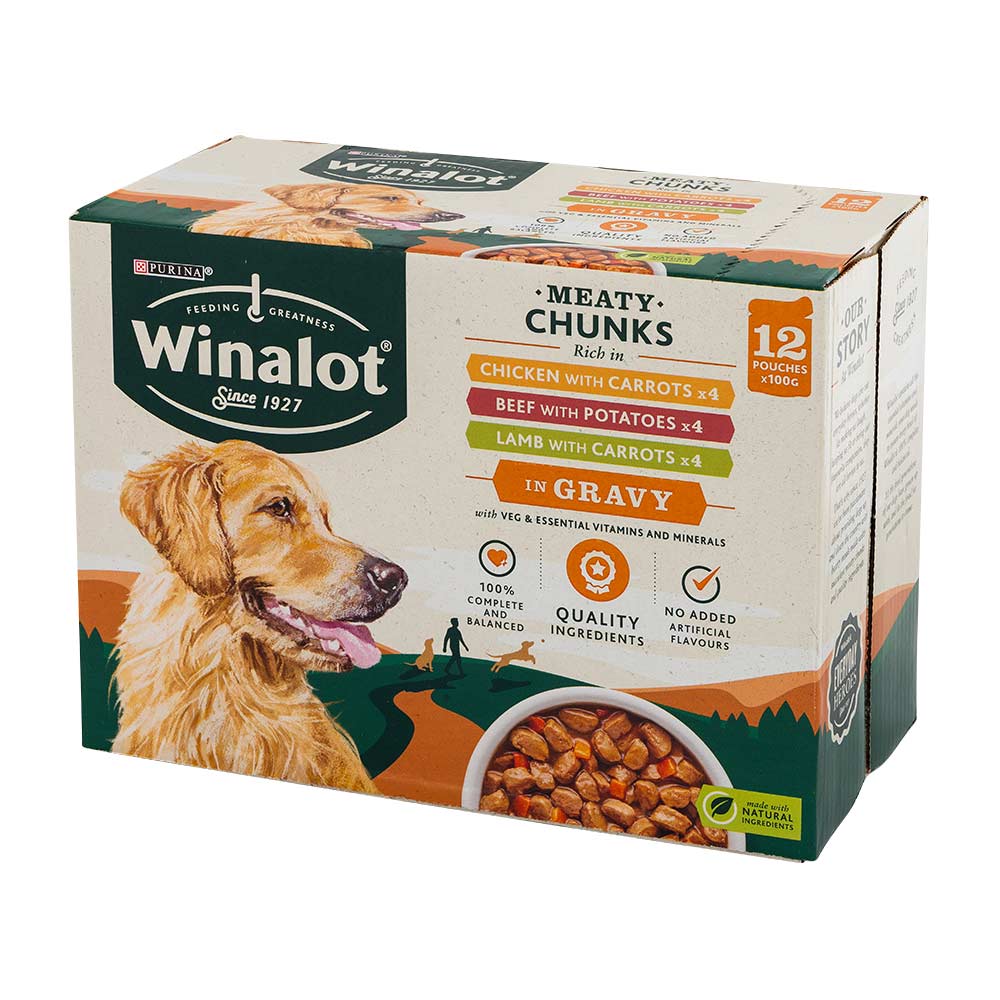 Winalot Meaty Chunks In Gravy Wet Dog Food 100g x 12 Pack - Image 3
