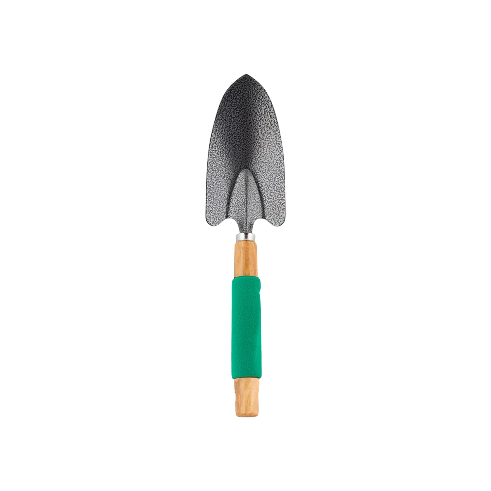 Wooden Handle Gardening Trowel - Green