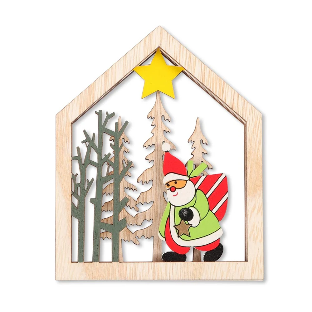 Wooden Santa Scene Hanger