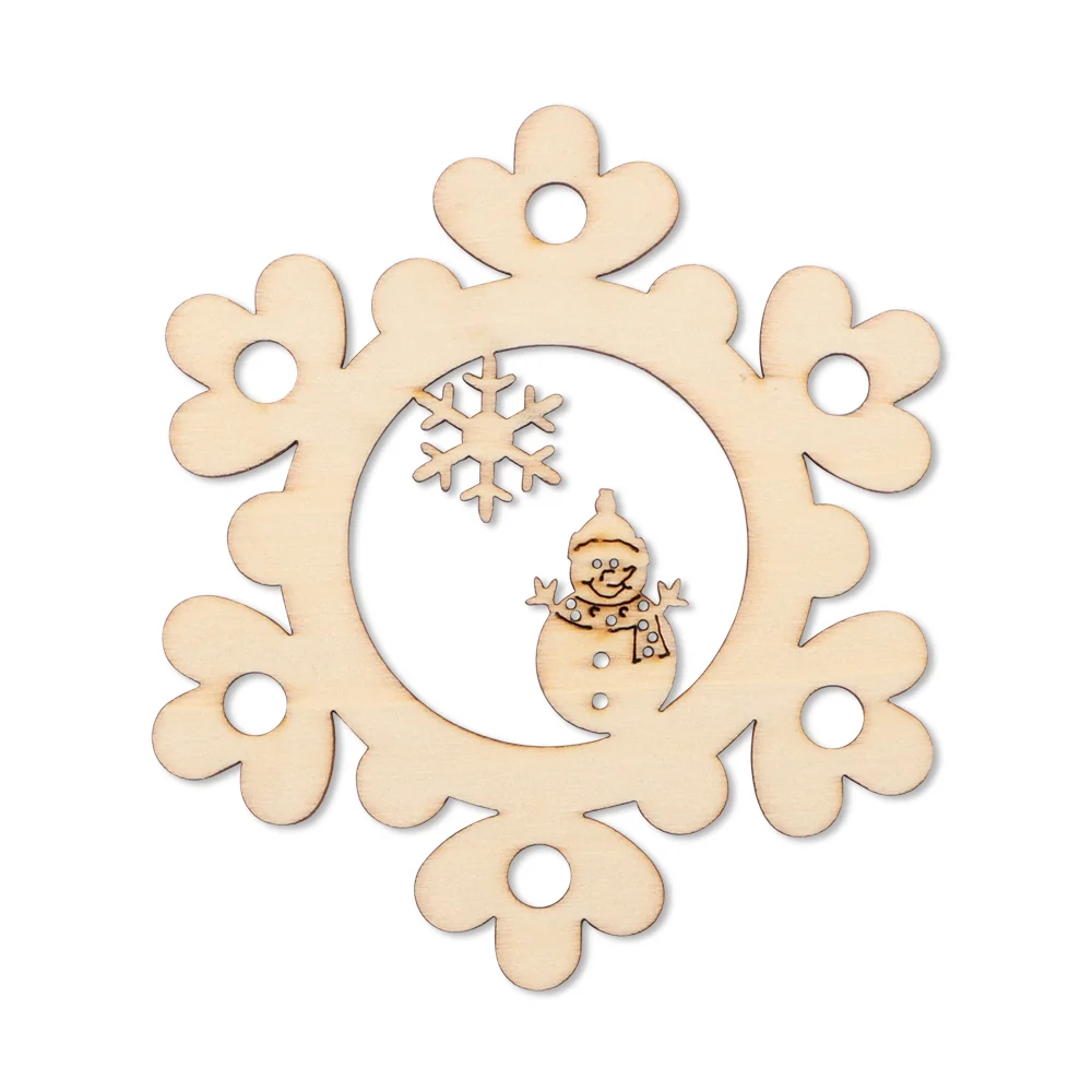 Wooden Snowman Tree Hangers 6 Pack